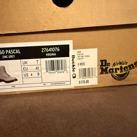 Dr Martens 1460 Pascal Grey New Boots - Picture 3 of 6